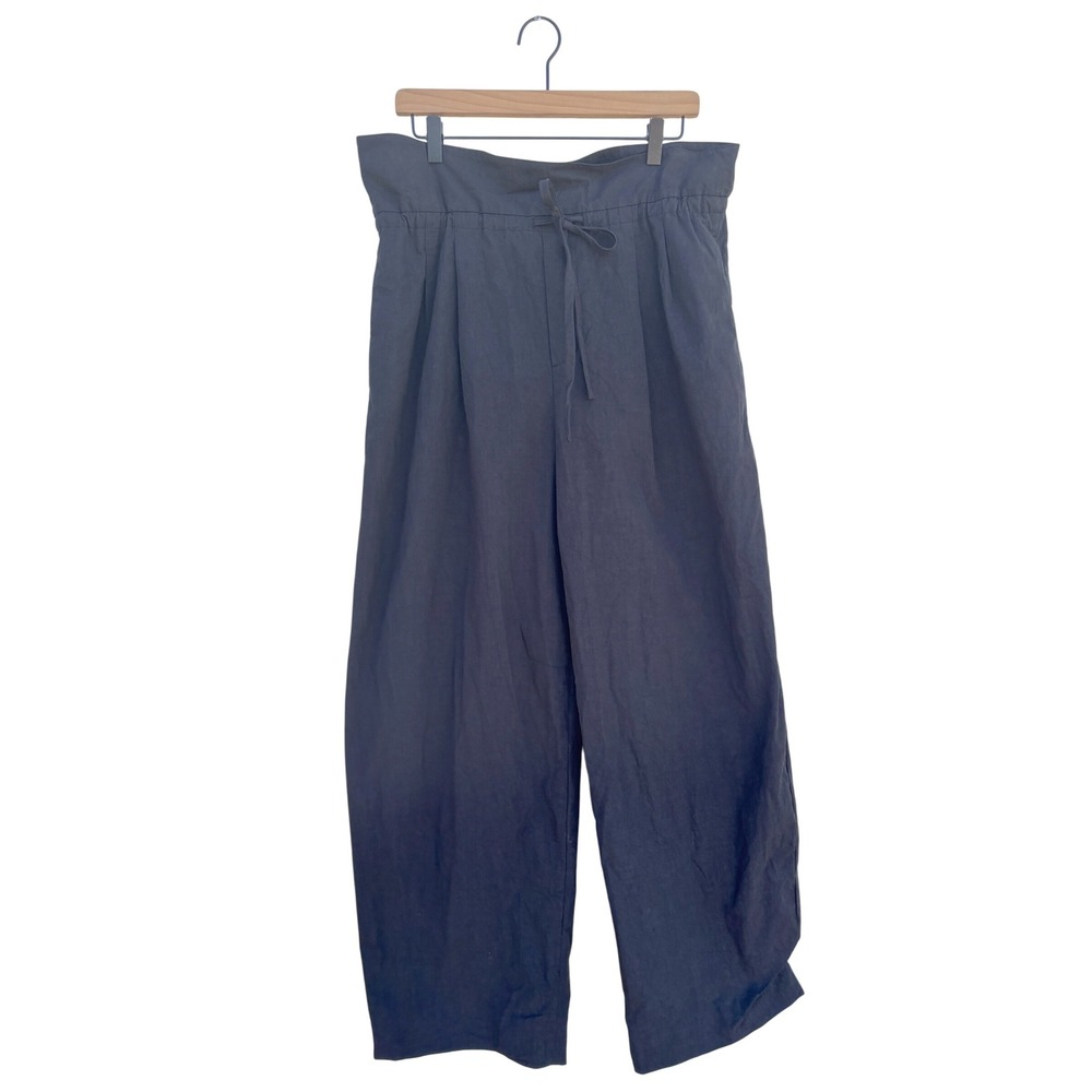 Chic Joc Black Wide Leg High Rise Paperbag Waist‎ Drawstring Pants 34 (Fits 6-8)